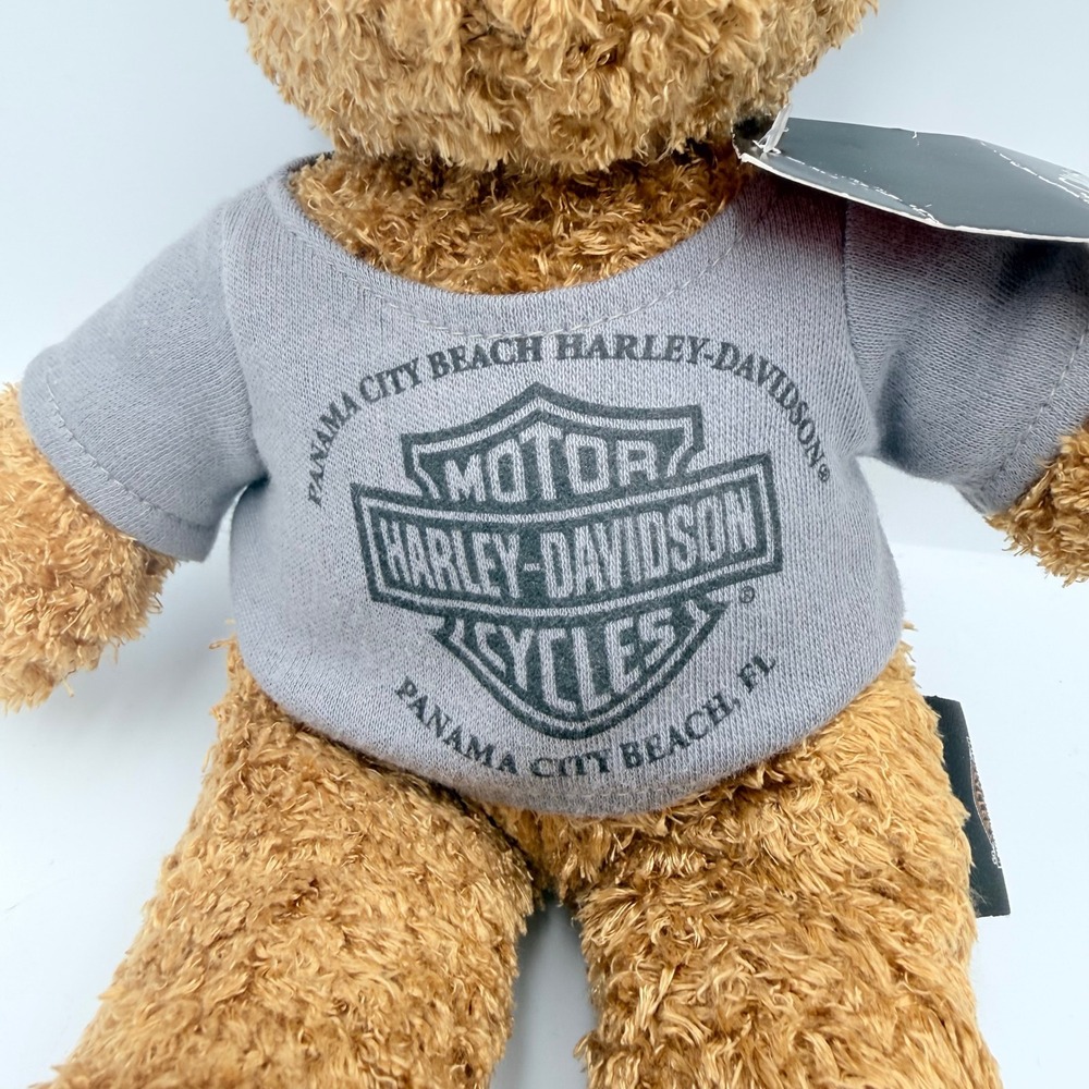 Harley-Davidson Biker Teddy Bear Panama City Beach FL Plush Bandana NWT 10" - Picture 2 of 6